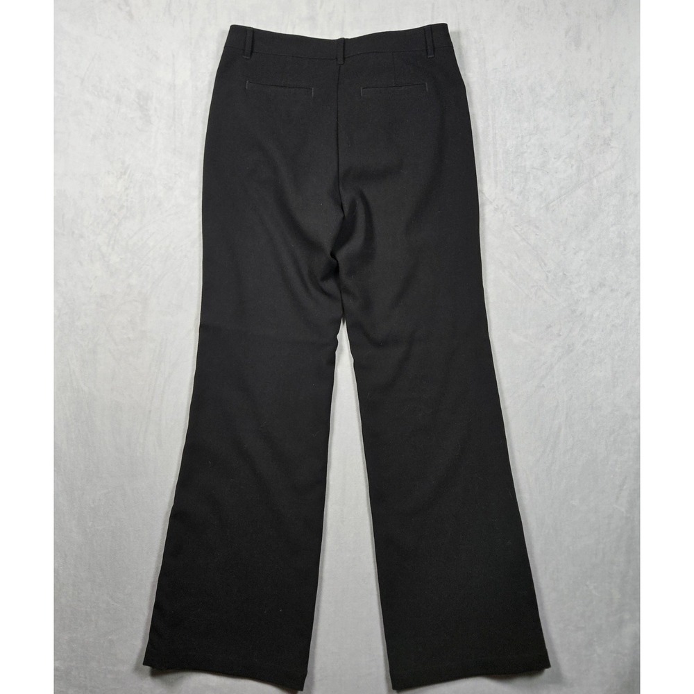 Anthropologie‎ Pants Womens 8 Black Flare Leg Zip Ankle D-Ring Trousers - Picture 2 of 13